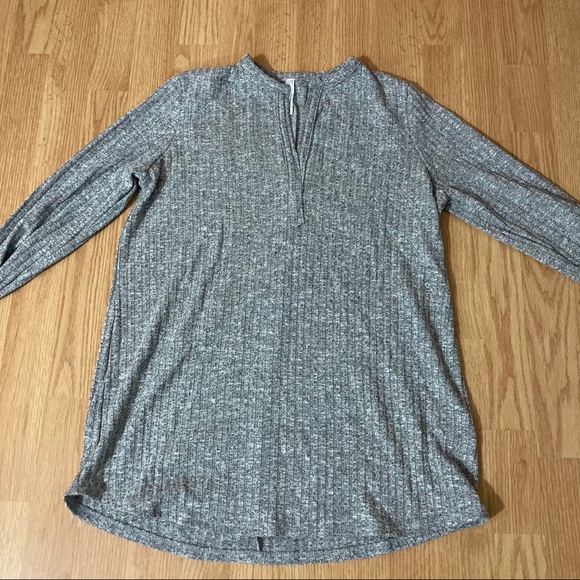 2 Dye 4 long sleeve heather grey knit tunic - Picture 1 of 8